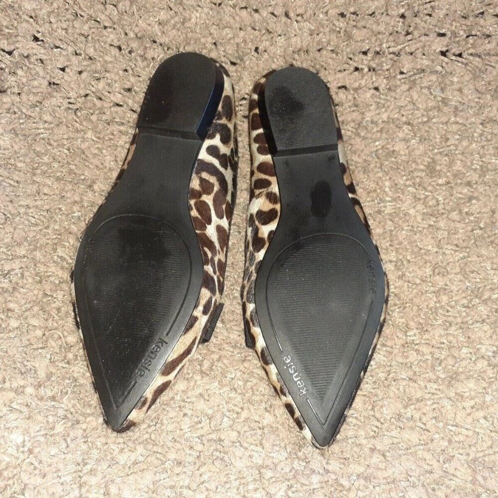 KENSIE-Leopard Pattern Calf Hair Ballet Flats-Ribbon Bow-Sz 6.5-Near Mint - Picture 7 of 7